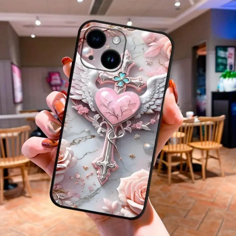 iPhone 16 Pro Max Pink Heart Phone Case
